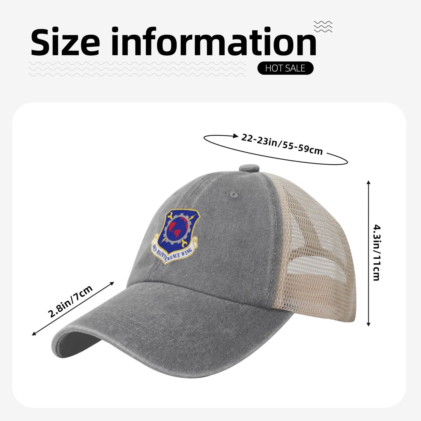 402d Maintenance Wing Printed unisex baseball cap adjustable grid baseball cap veteran gift