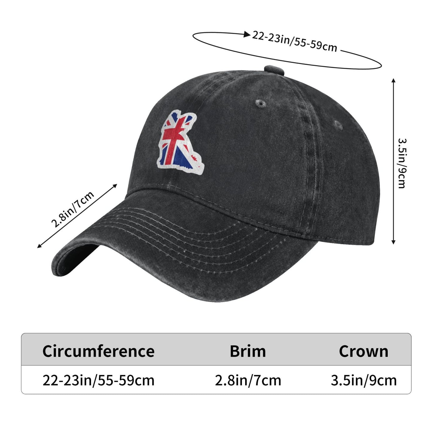 Papillon Dog Flag Of The United Kingdom Printed unisex baseball cap adjustable cap outdoor sun hats trucker hat