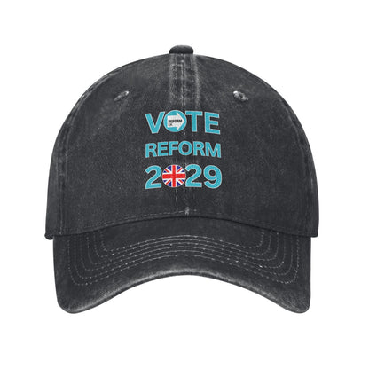 Vote Reform UK 2029 Elections Make Britain Great Printed unisex baseball cap adjustable cap outdoor sun hats trucker hat