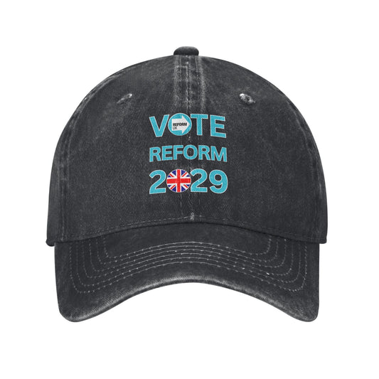Vote Reform UK 2029 Elections Make Britain Great Printed unisex baseball cap adjustable cap outdoor sun hats trucker hat