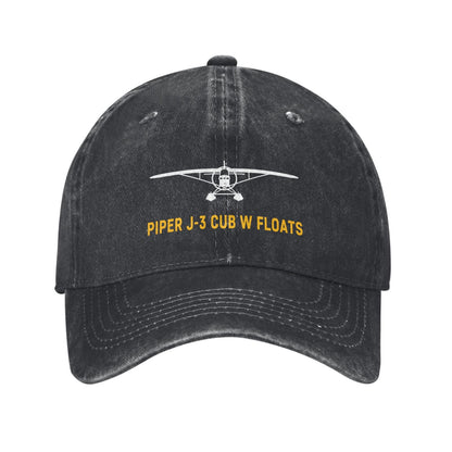 Piper J-3 Cub W Floats Printing unisex baseball cap adjustable hats Outdoor leisure hat veteran gift