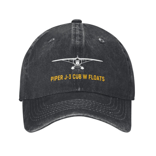Piper J-3 Cub W Floats Printing unisex baseball cap adjustable hats Outdoor leisure hat veteran gift
