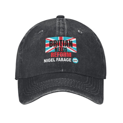 Britian Needs Reform Nigel Farage Sticker Printed unisex baseball cap adjustable cap outdoor sun hats trucker hat