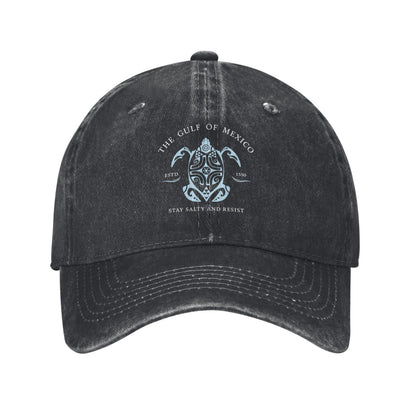 THE GULF MEXICO STAY SALTY AND RESIST Printed unisex baseball cap adjustable cap outdoor trucker hat veterans Gifts
