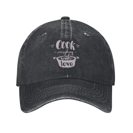 Cook Everything With Love Printed unisex baseball cap adjustable cap outdoor sun hats trucker hat