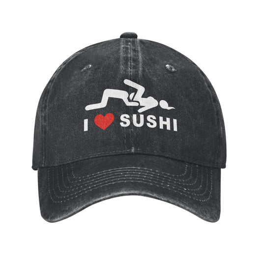 Funny I Love Sushi Printed unisex baseball cap adjustable cap outdoor sun hats trucker hat