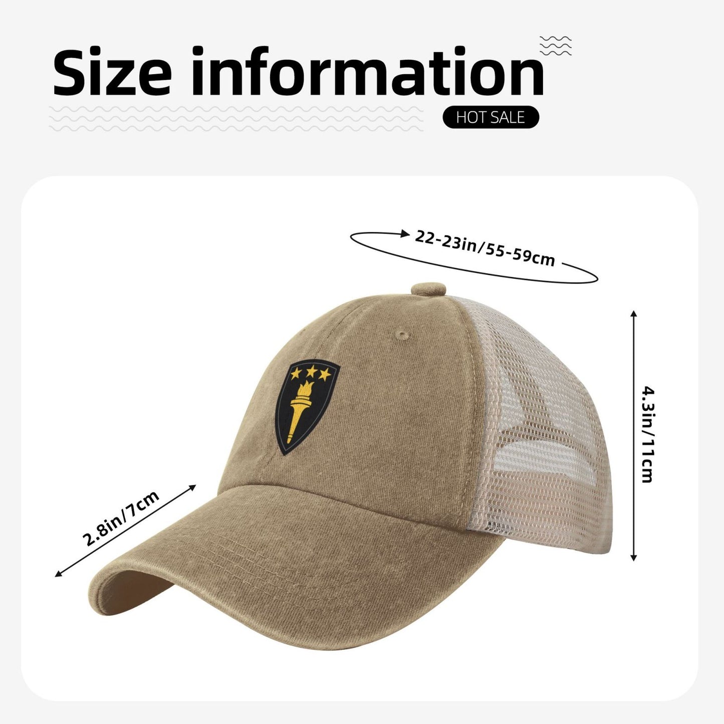US Army War College SSI Printed unisex baseball cap adjustable grid baseball cap veteran gift
