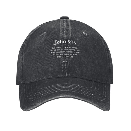 John 316 Bible Verse Printed unisex baseball cap outdoor hats adjustable cap trucker gift hat