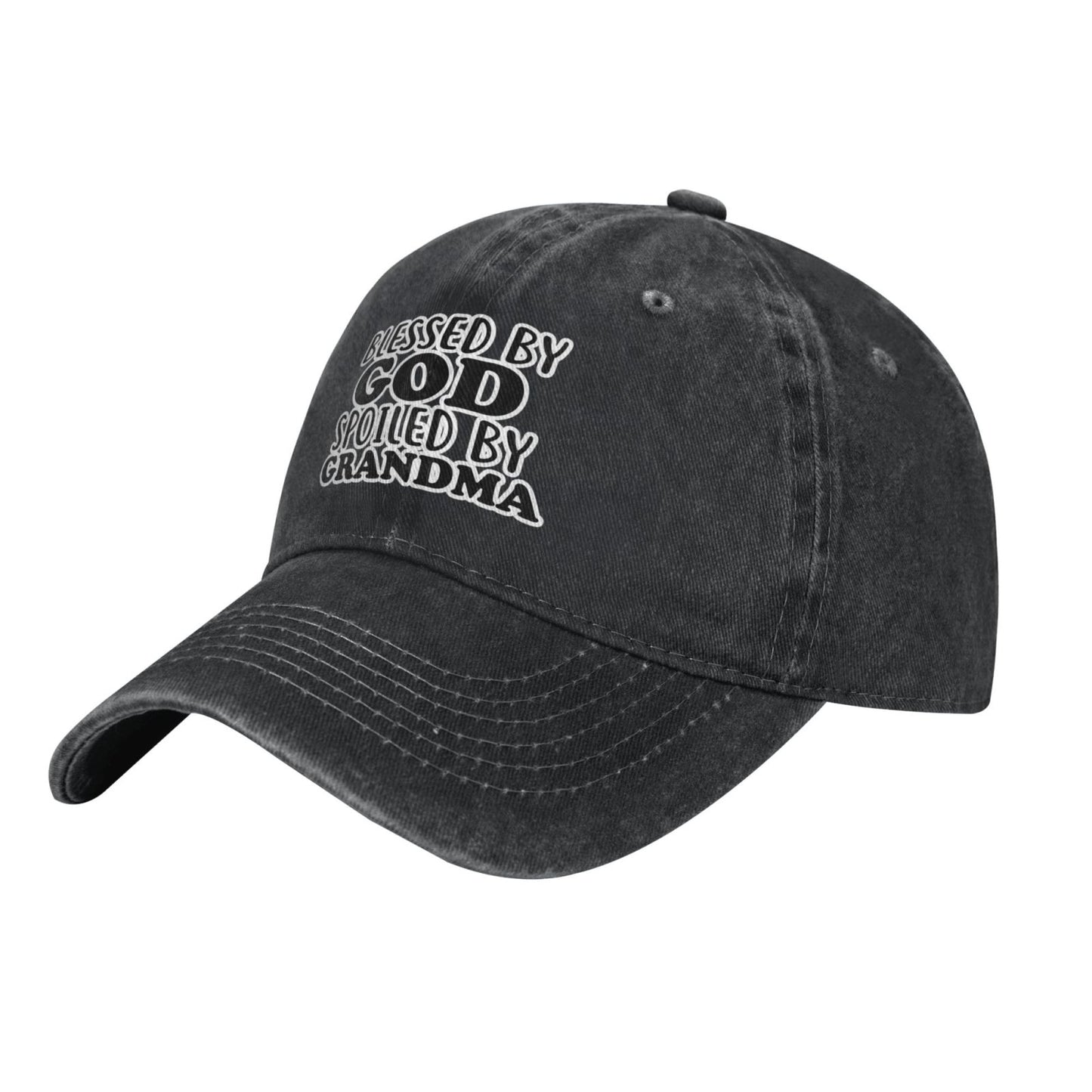 7BLESSED BY GOD SPOILED BY GRANDMA Printed unisex baseball cap adjustable cap outdoor sun hats trucker hat