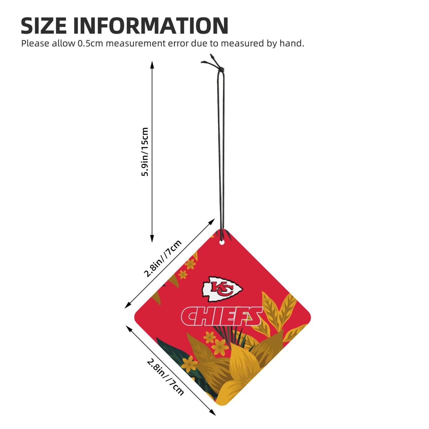 4pcs- Kansas City Chiefs car aromatherapy tablets Car Air Fresheners Cards Set