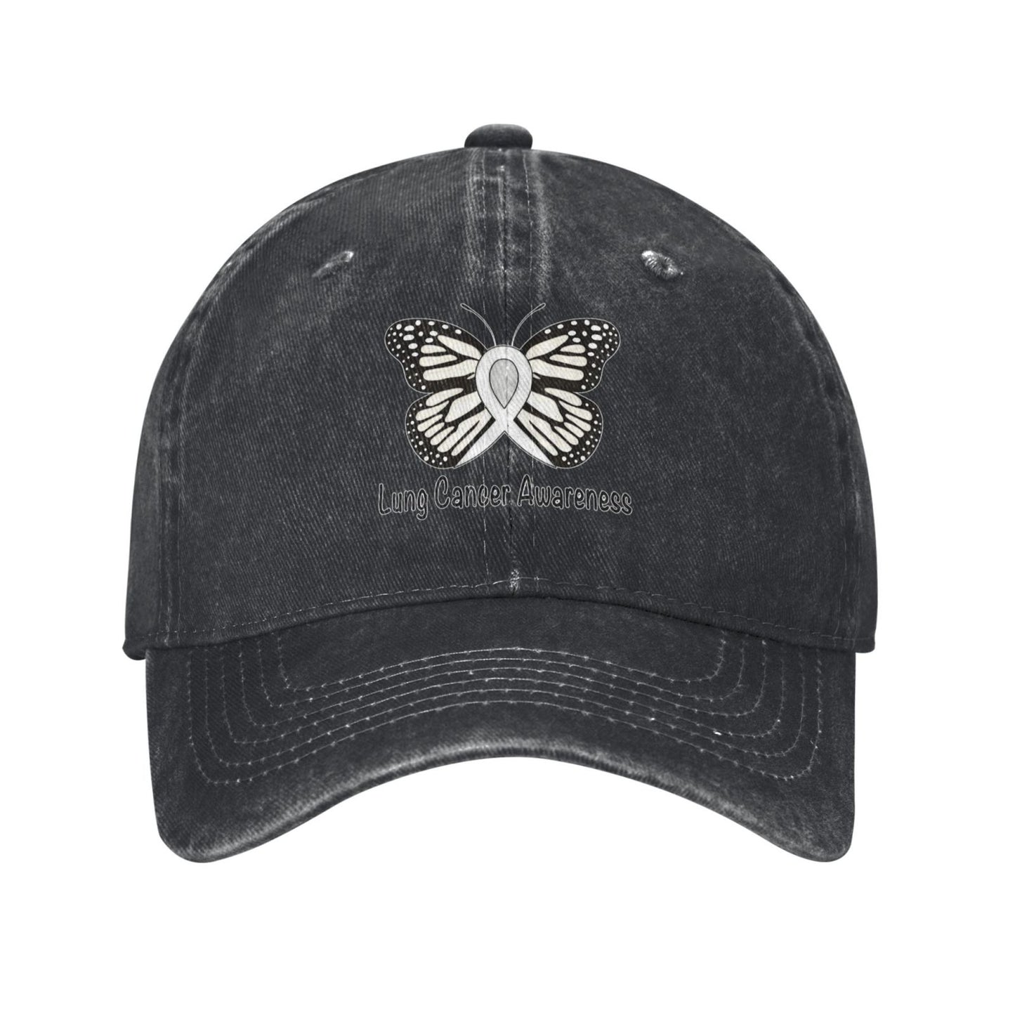 Lung Cancer Butterfly Awareness Printed unisex baseball cap adjustable cap outdoor sun hats trucker hat