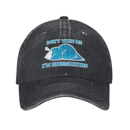 Don't Wake Me, I'm Hibernating Printed unisex baseball cap adjustable cap outdoor sun hats trucker hat