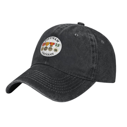 Army Vietnam Veteran Medals Printed unisex baseball cap adjustable cap outdoor sun hats trucker hat