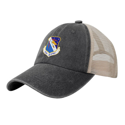 53d Wing Printed unisex baseball cap adjustable grid baseball cap veteran gift