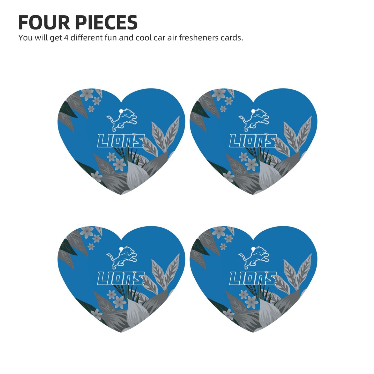 4pcs- Detroit Lions car aromatherapy tablets Car Air Fresheners Cards Set