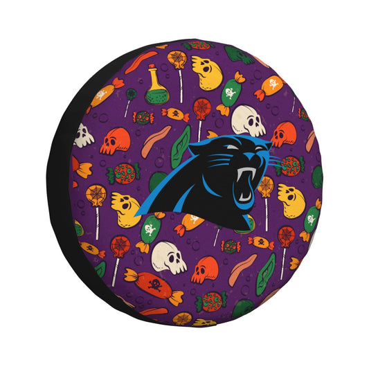Carolina Panthers print Halloween candy print car tire cover tire dust cover