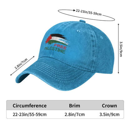 FREE PALESTINE Printed unisex baseball cap adjustable cap outdoor sunshade trucker hat