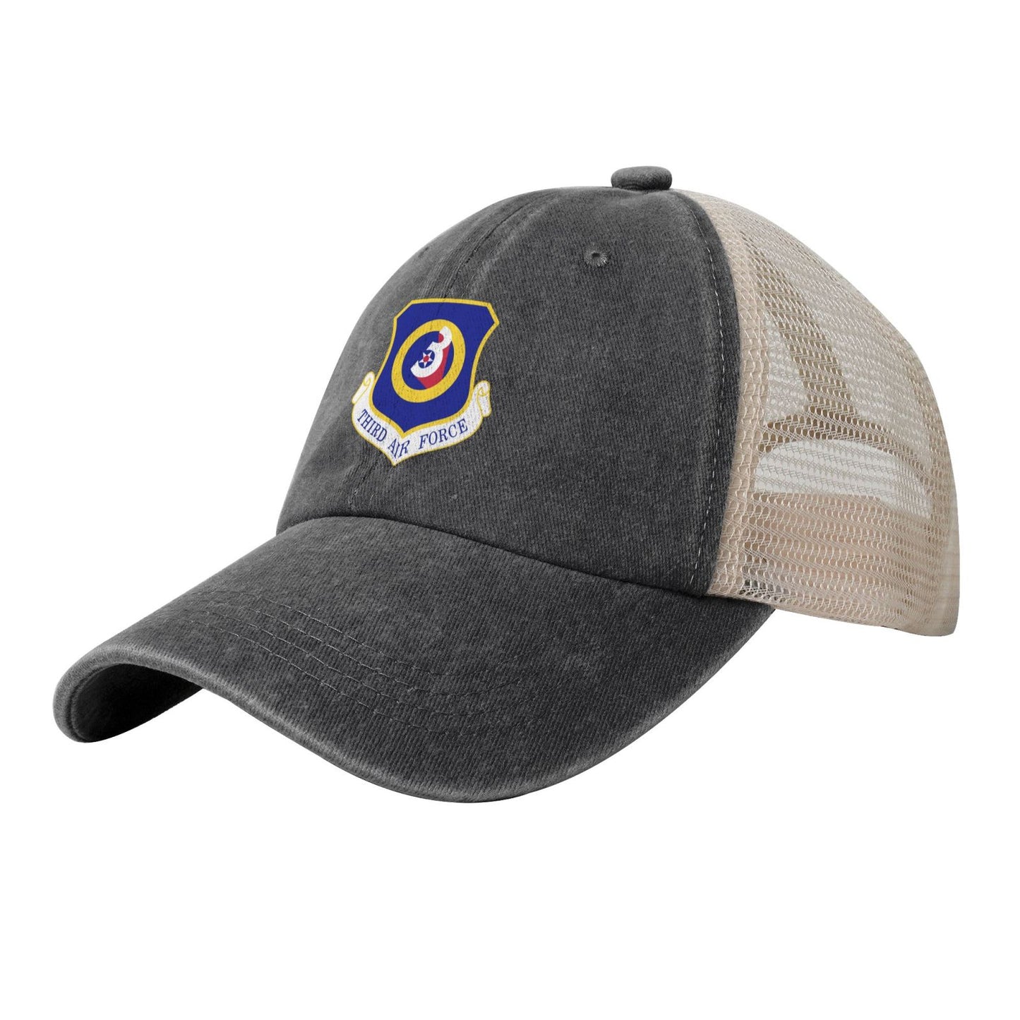 Third Air Force-Emblem Printed unisex baseball cap adjustable grid baseball cap veteran gift
