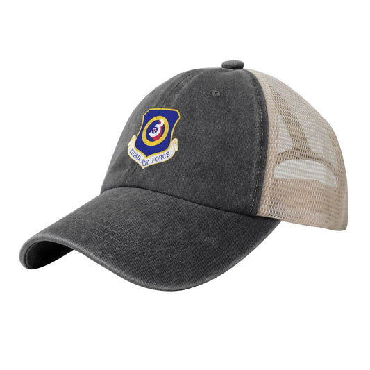 Third Air Force-Emblem Printed unisex baseball cap adjustable grid baseball cap veteran gift