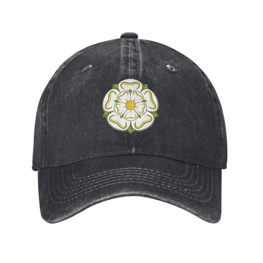 WHITE ROSE Of YORK Flower Printed unisex baseball cap adjustable cap outdoor sun hats trucker hat