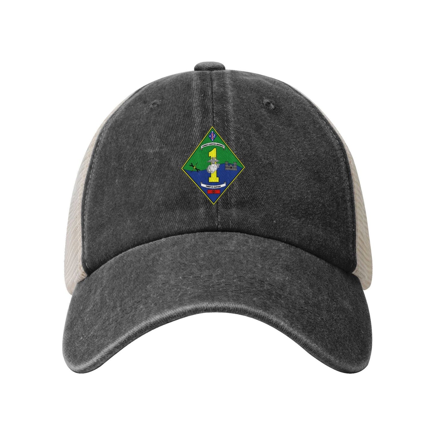 Clr1 Printed unisex baseball cap adjustable grid baseball cap veteran gift