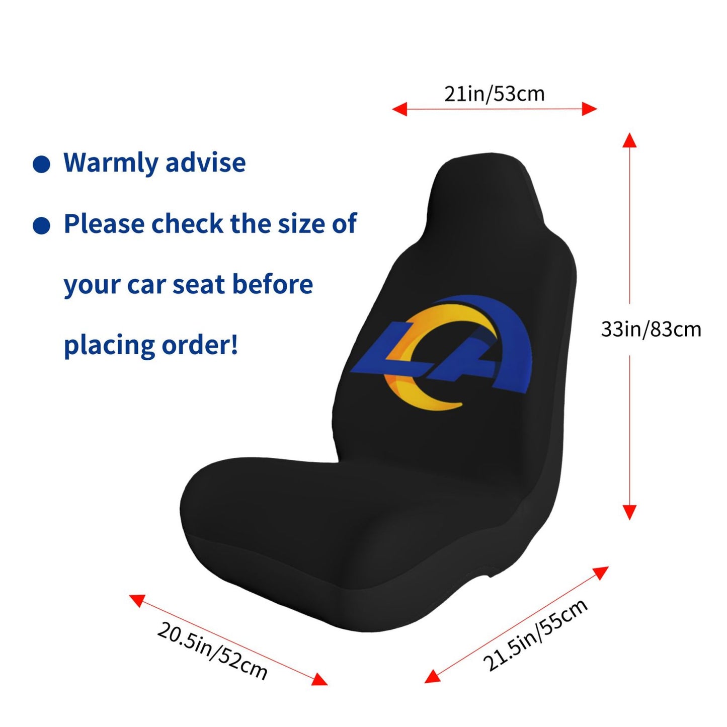 Los Angeles Rams 2 Car seat protective cover personalized printed seat dust cover