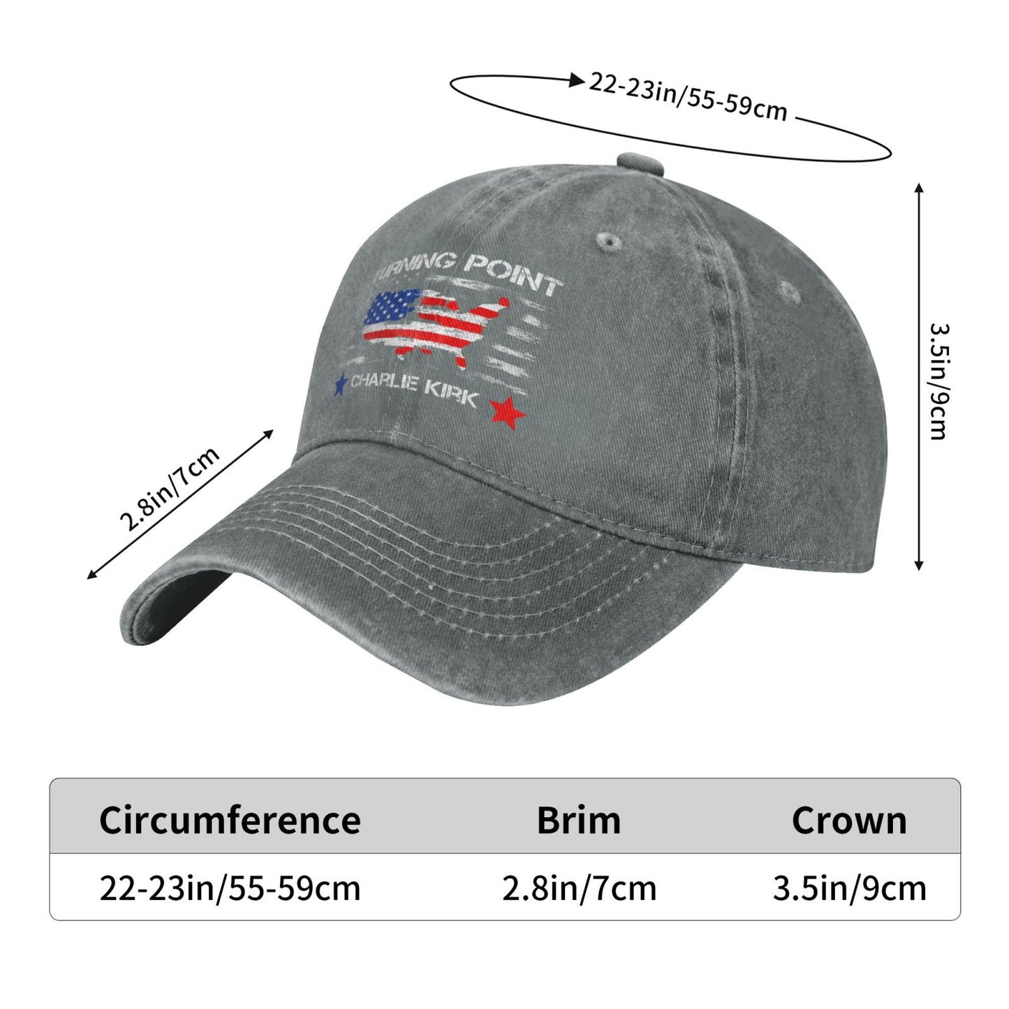Turning Point USA Logo Printed unisex baseball cap outdoor hats adjustable cap trucker gift hat