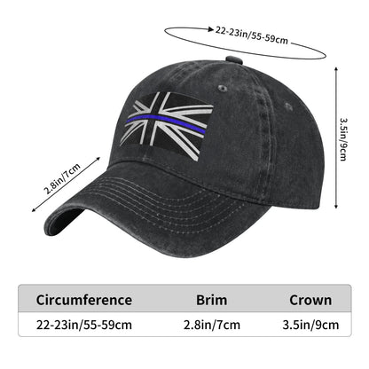 Police Thin Blue Line Union Jack Printed unisex baseball cap adjustable cap outdoor sun hats trucker hat