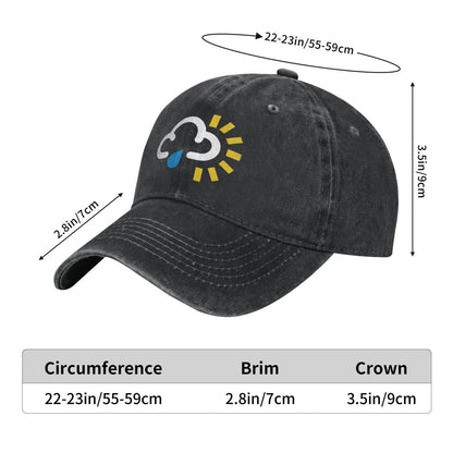 Weather Symbol Sunny Spells With Showers Printed unisex baseball cap adjustable cap outdoor sun hats trucker hat