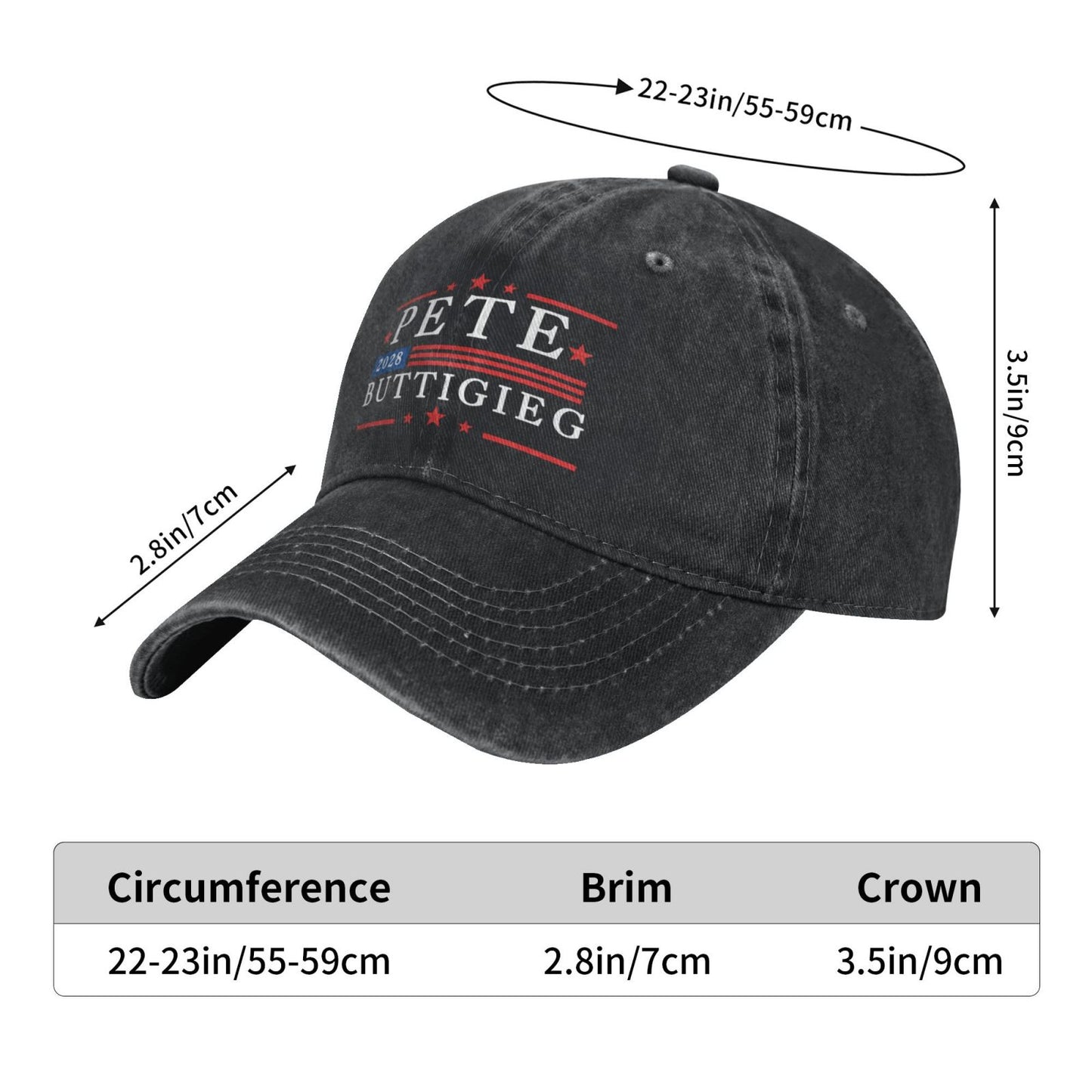 Pete Buttigieg 2028 (2) Printed unisex baseball cap adjustable cap outdoor sun hats trucker hat