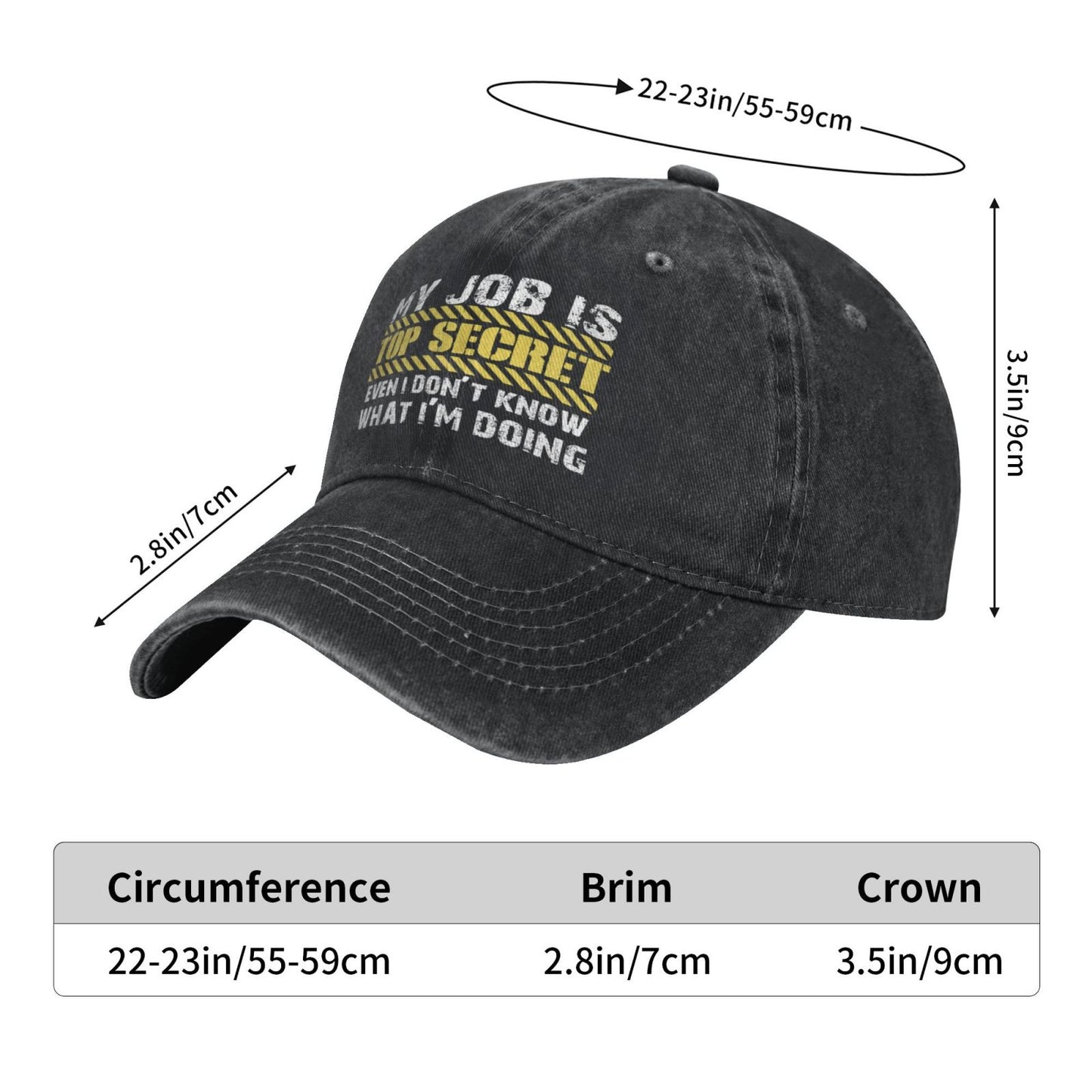 MY JOB IS TOP SECRET EVEN Printed unisex baseball cap adjustable cap outdoor sunshade trucker hat