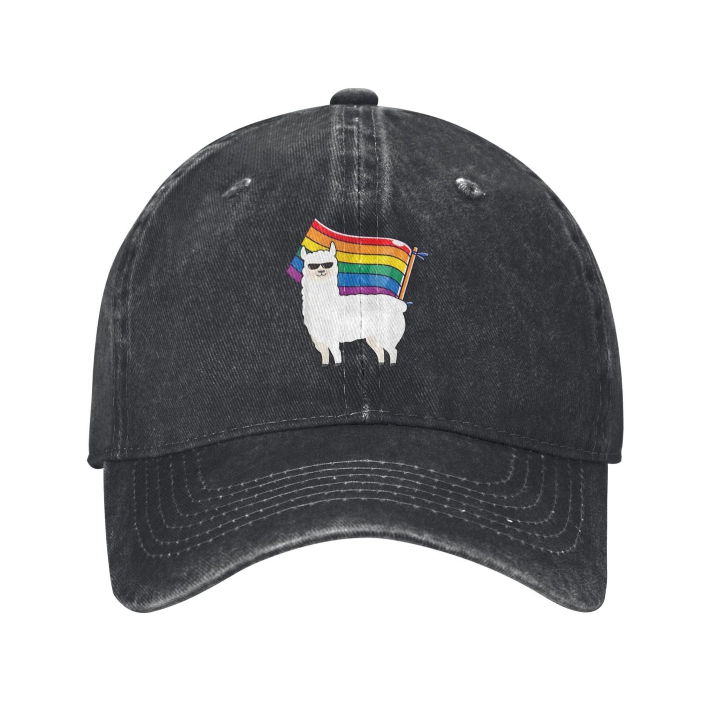 LLama LGBT Pride Flag Printed unisex baseball cap adjustable cap outdoor sun hats trucker hat