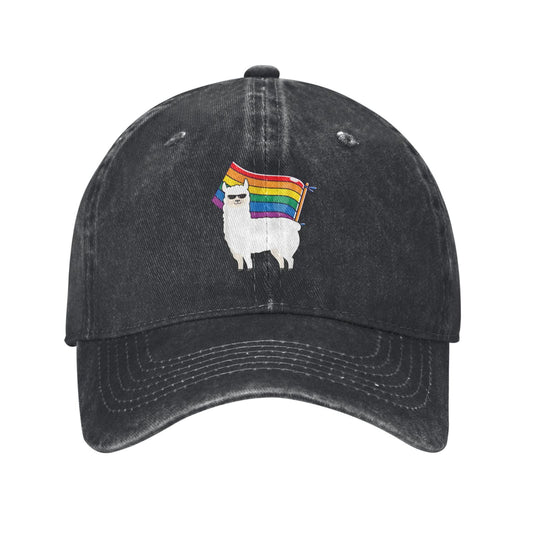 LLama LGBT Pride Flag Printed unisex baseball cap adjustable cap outdoor sun hats trucker hat