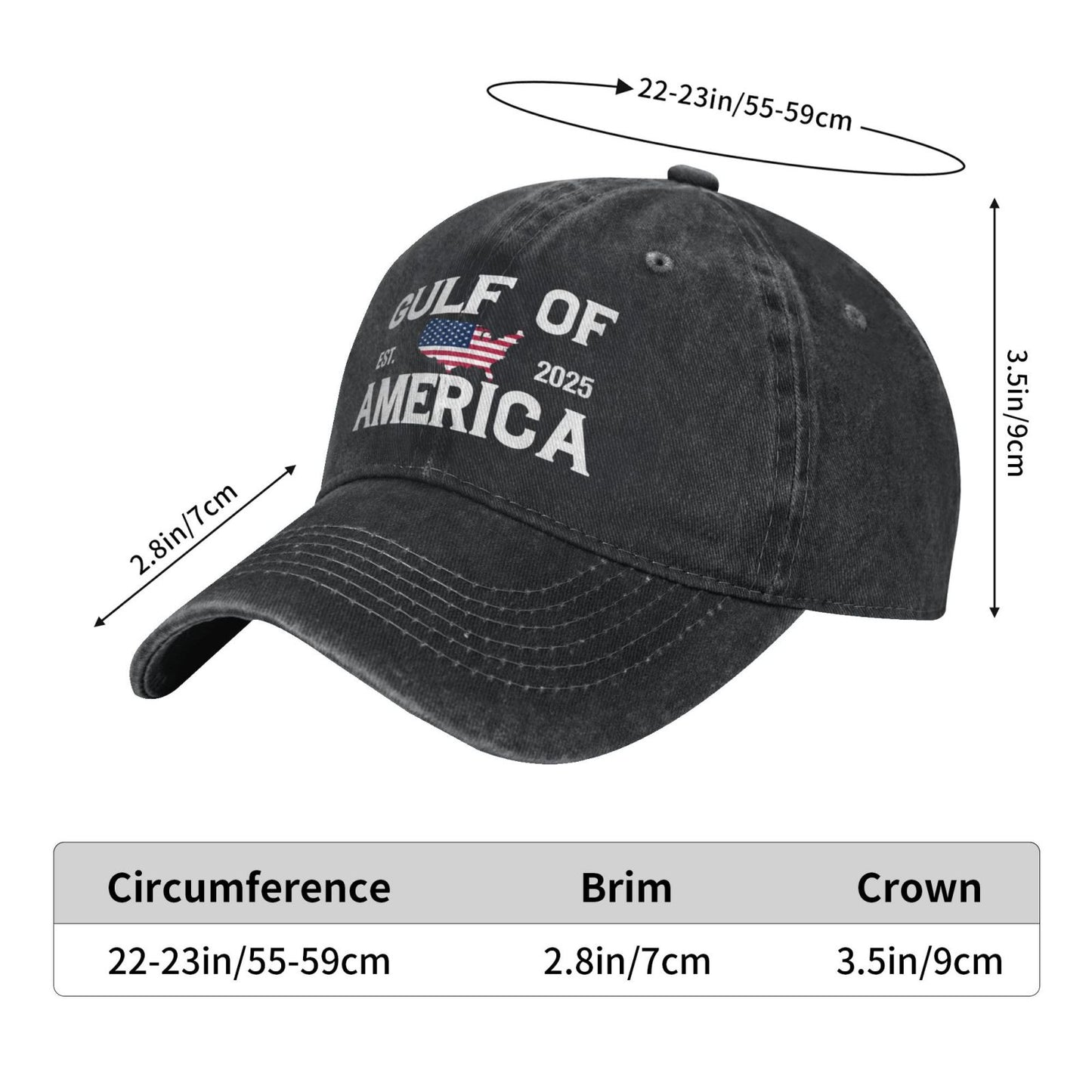 GULF OF AMERICA Est. 2025 Printed unisex baseball cap adjustable cap outdoor sun hats trucker hat