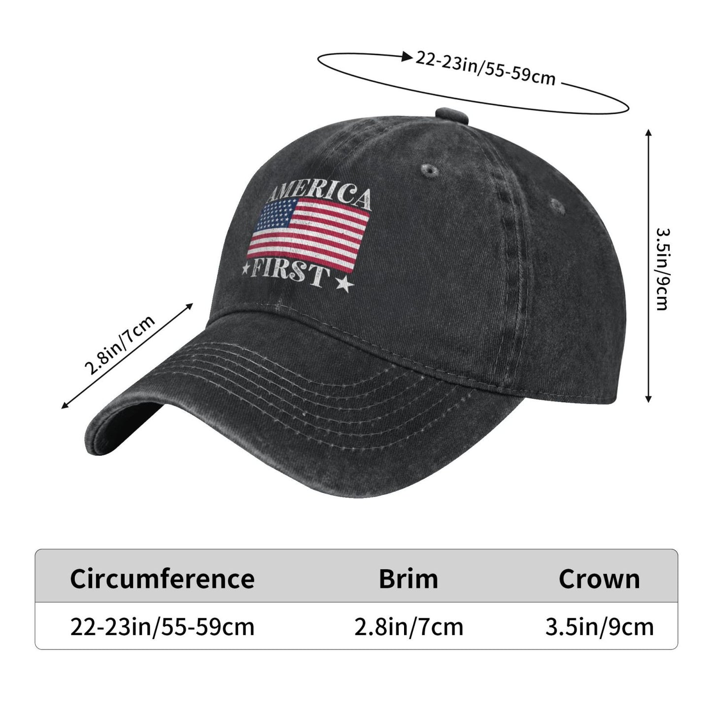 USA flag AMERICA FIRST Printed unisex baseball cap adjustable cap outdoor sunshade trucker hat