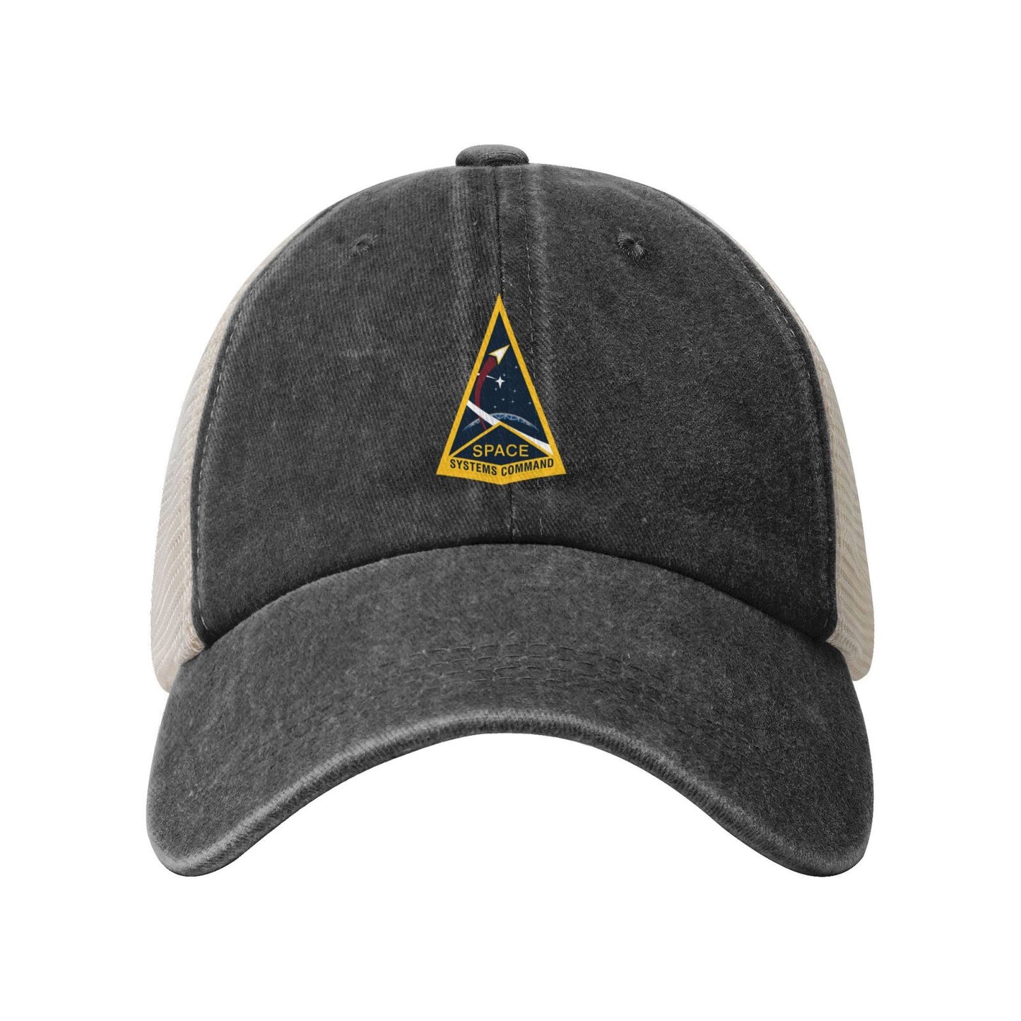 Space Systems Command Emblem Printed unisex baseball cap adjustable grid baseball cap veteran gift