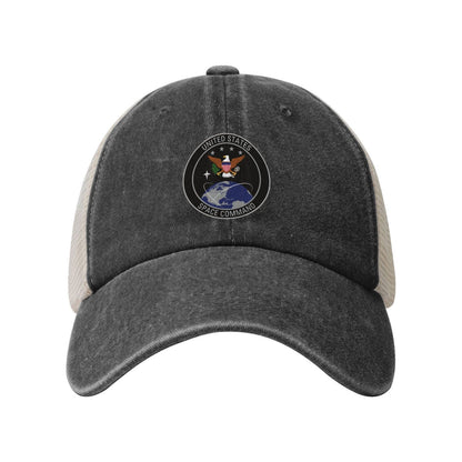 United States Space Command Emblem Printed unisex baseball cap adjustable grid baseball cap veteran gift