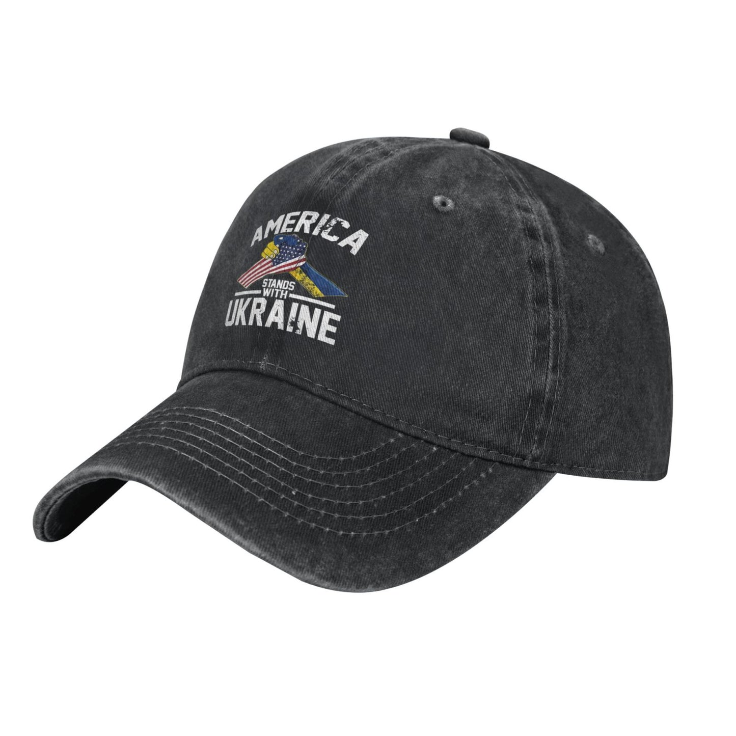 America Stands With Ukraine Printed unisex baseball cap adjustable cap outdoor sun hats trucker hat