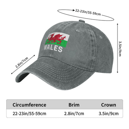 Wales Flag Printed unisex baseball cap adjustable cap outdoor trucker hat veterans Gifts