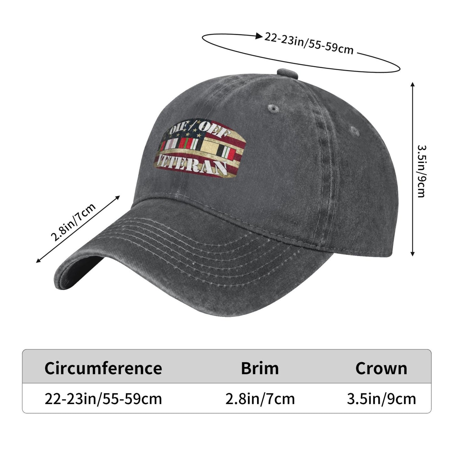 Oifoef Veteran Printed unisex baseball cap adjustable cap outdoor sunshade trucker hat