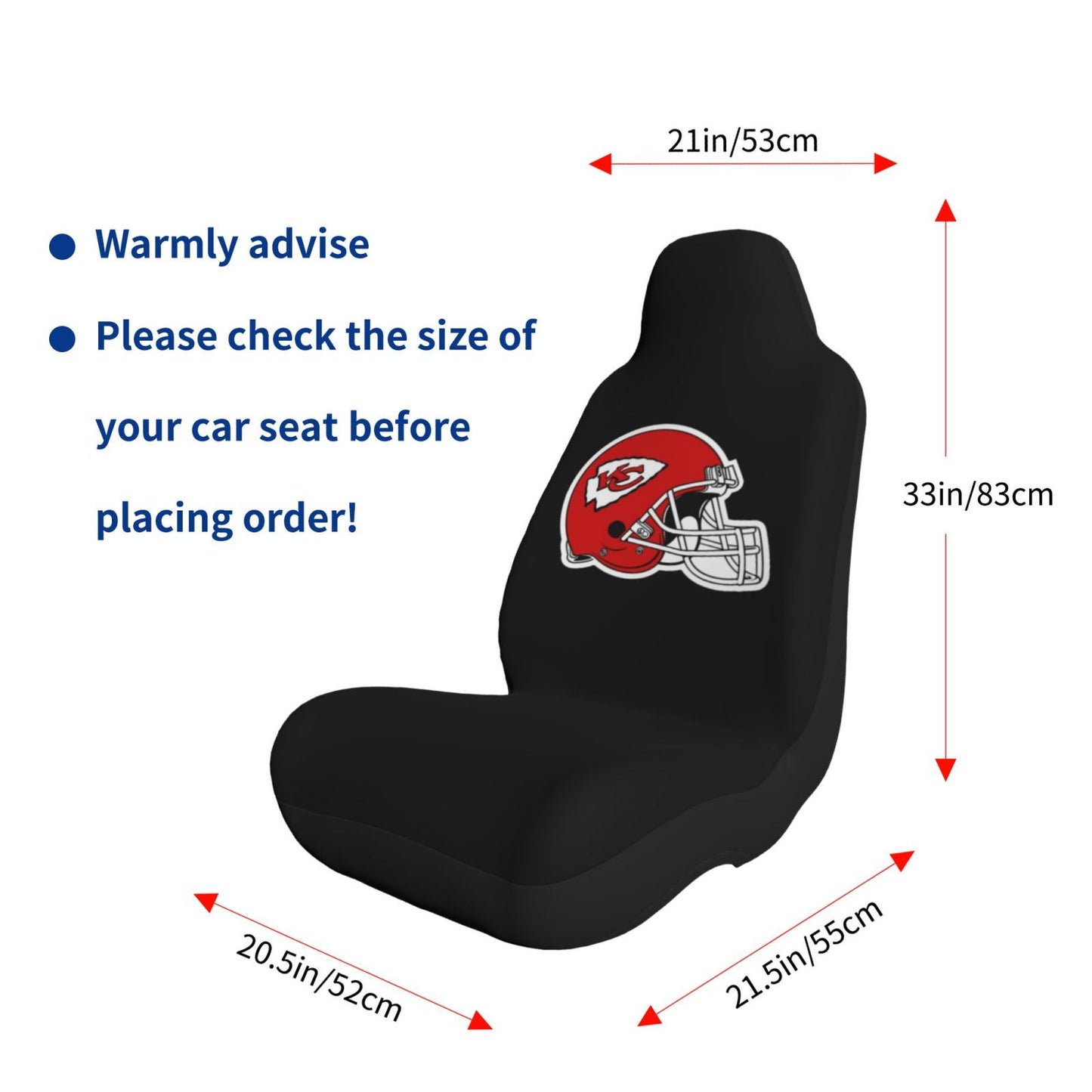 Kansas City Chiefs personalized printed seat dust cover Car seat protective cover