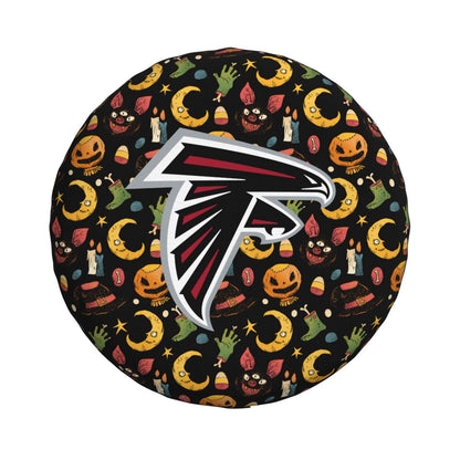 Atlanta Falcons logo Halloween Pumpkin Moon Print Car Tire Cover Tire Dust Cover
