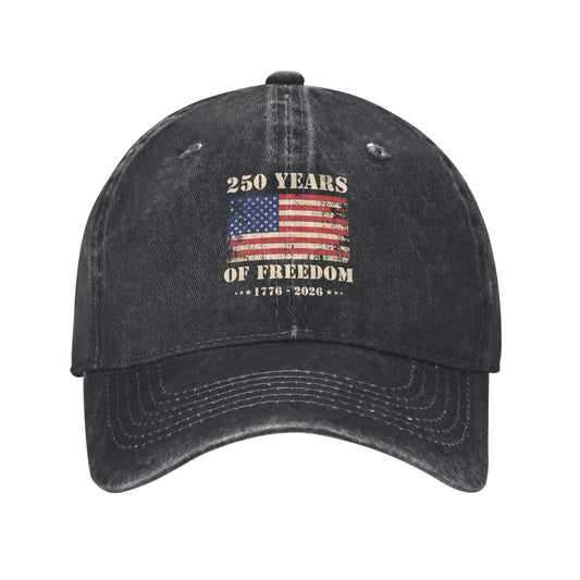 250 Years Of Freedom 1776-2026 Printed unisex baseball cap outdoor hats adjustable cap trucker gift hat