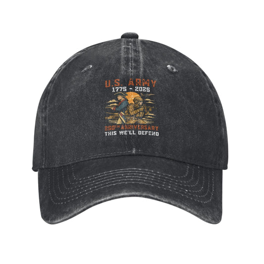 US Army 250th Anniversary 1775-2025 Printed unisex baseball cap outdoor hats adjustable cap trucker gift hat