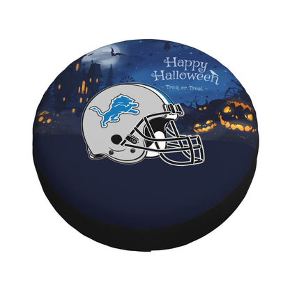 Detroit Lions printed car tire cover Happy Halloween printed tire dust cover