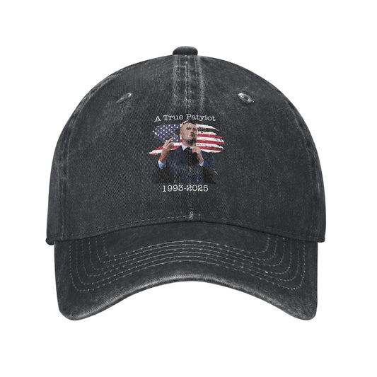 A True Patriot Charlie Kirk USA Flag Printed unisex baseball cap outdoor hats adjustable cap trucker gift hat