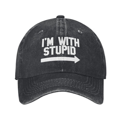 Im With Stupid 2 Printed unisex baseball cap adjustable cap outdoor sun hats trucker hat