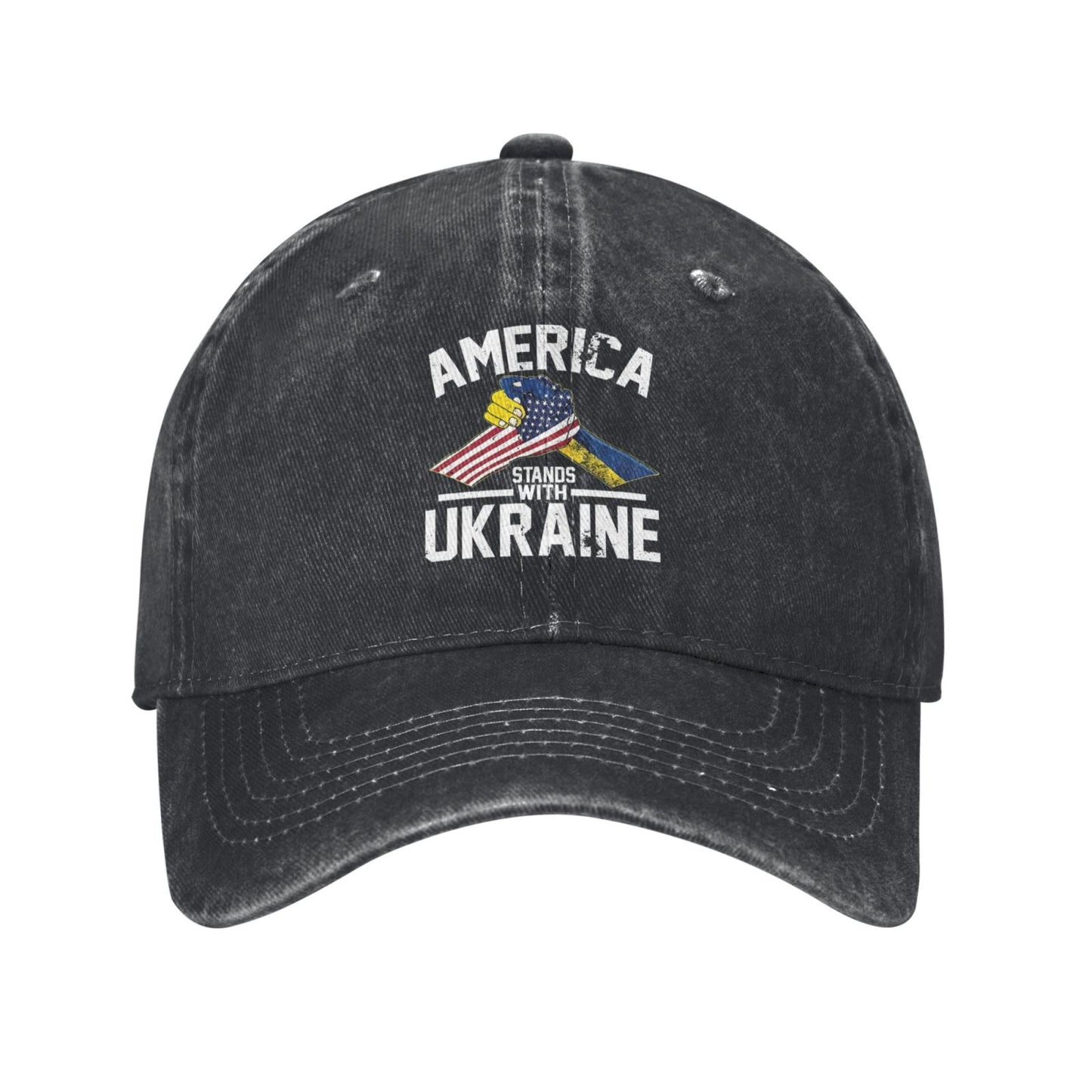 America Stands With Ukraine Printed unisex baseball cap adjustable cap outdoor sun hats trucker hat