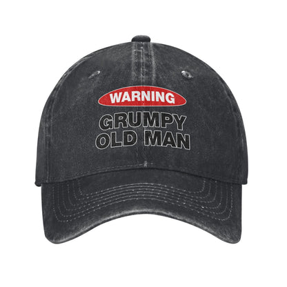 Warning Grumpy Old Man Printed unisex baseball cap adjustable cap outdoor sun hats trucker hat