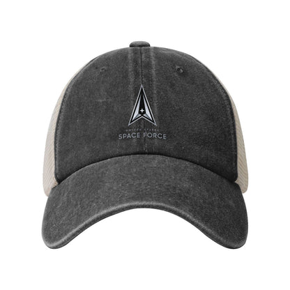 United States Space Force Printed unisex baseball cap adjustable grid baseball cap veteran gift